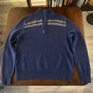 Banana Republic Italian Yarn Mens Merino Wool Blend Quarter Zip Sweater Size M